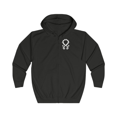 Hellstain Black Metal Logo Zipped Hoodie