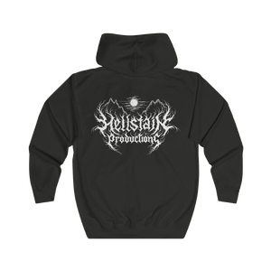 Hellstain Black Metal Logo Zipped Hoodie